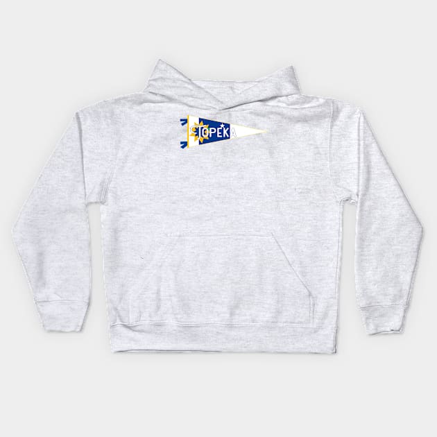 Topeka Flag Pennant Kids Hoodie by zsonn